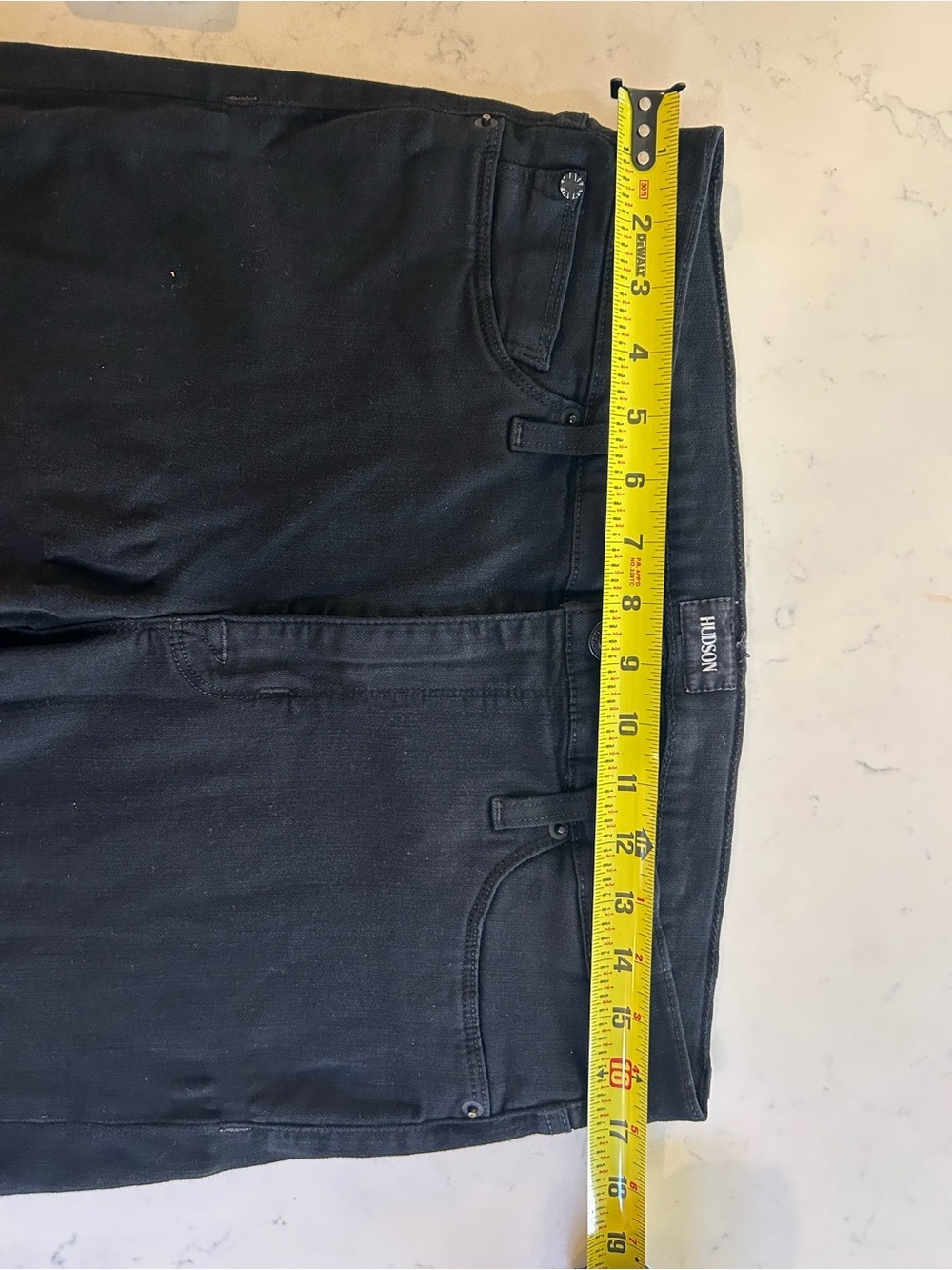 Hudson Nico Midrise Super Skinny Jeans Rava Black Distressed Size 33 - Picture 10 of 16